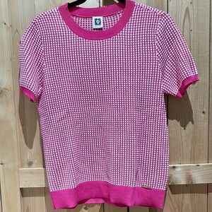 Anne Klein Fuchsia and White Patterned Sweater